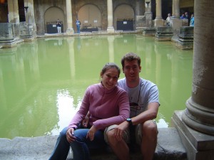 At the Roman Baths in Bath, England