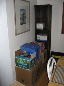 The boxes we've packed so far.